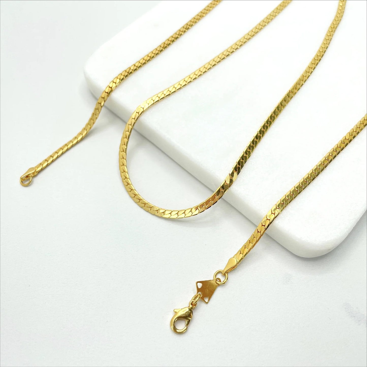 Chain Herringbone Link 3mm 20" - 18k Gold Filled. Bundle and Save. FREE SHIPPING on orders of $100 and over. Sam's Jewelry World USA.