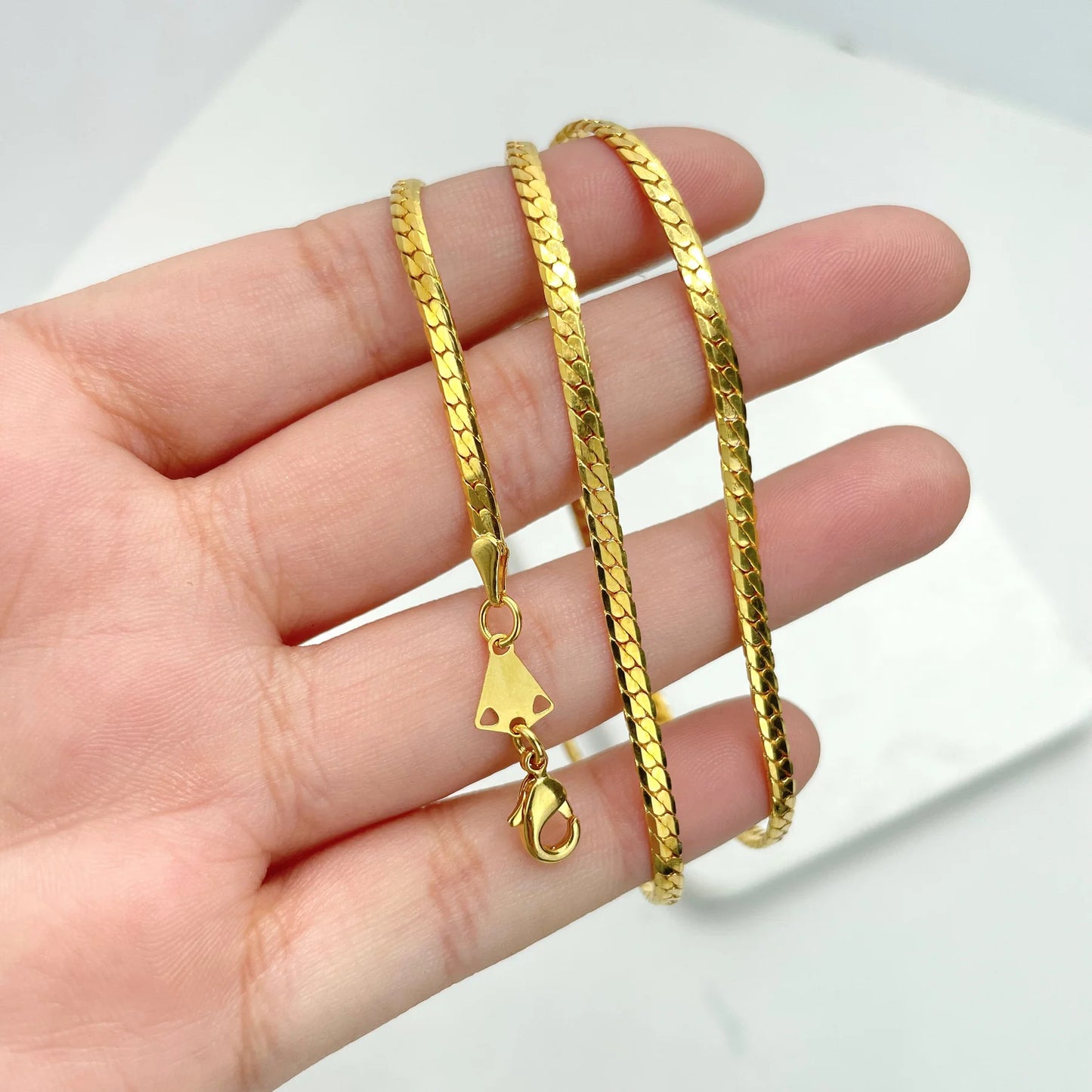 Chain Herringbone Link 3mm 20" - 18k Gold Filled. Bundle and Save. FREE SHIPPING on orders of $100 and over. Sam's Jewelry World USA.