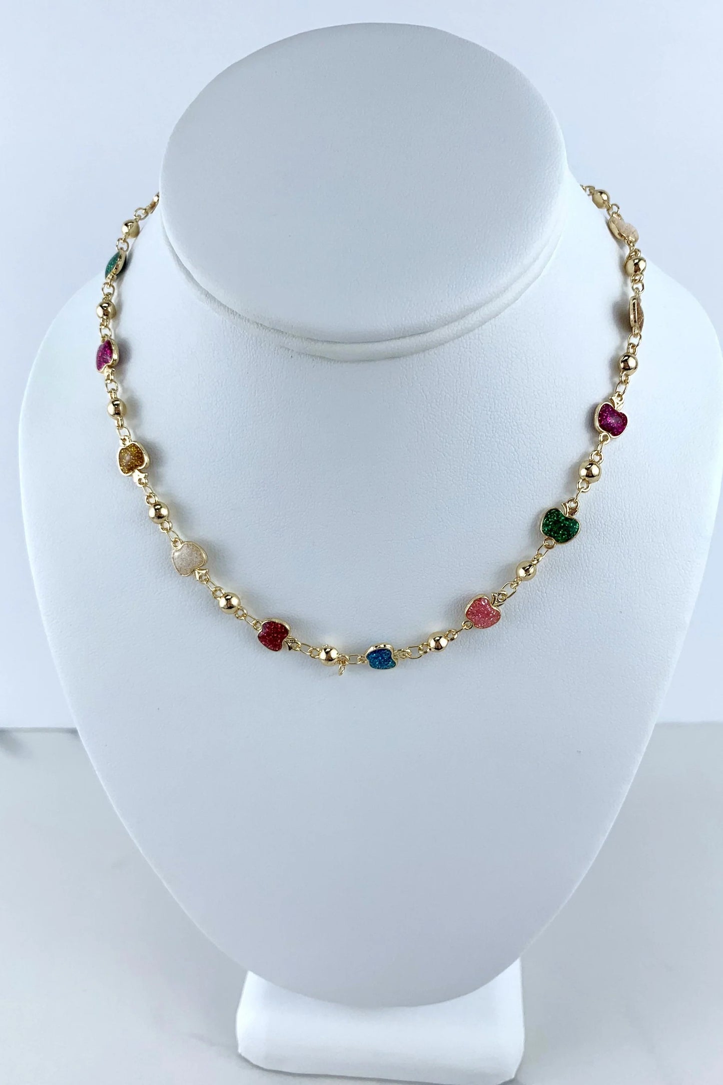 Necklace Beaded Colorful Sparkle Apple 18" - 18k Gold Filled. Bundle and Save. FREE SHIPPING on orders of $100 and over. Sam's Jewelry World USA.