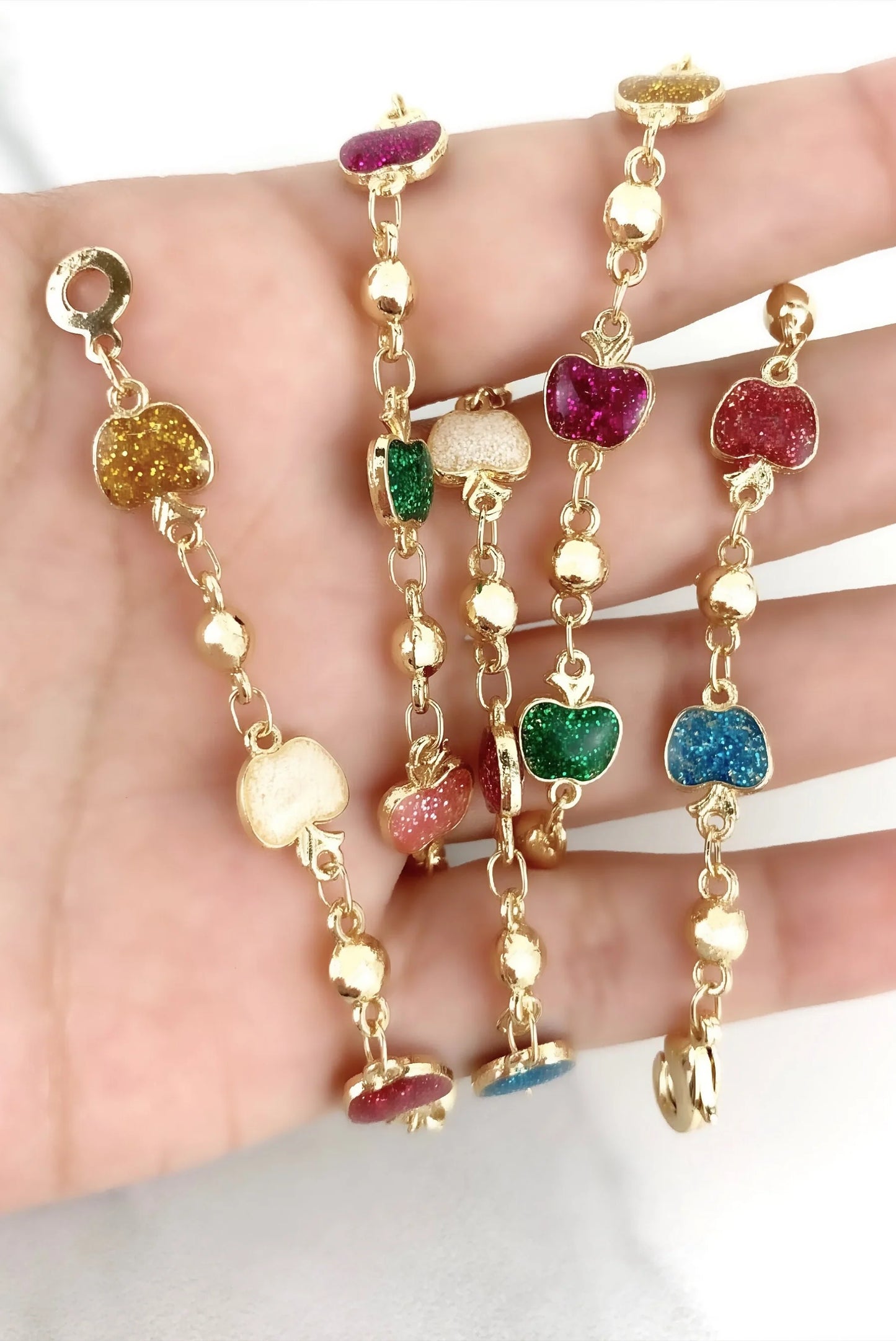 Necklace Beaded Colorful Sparkle Apple 18" - 18k Gold Filled. Bundle and Save. FREE SHIPPING on orders of $100 and over. Sam's Jewelry World USA.