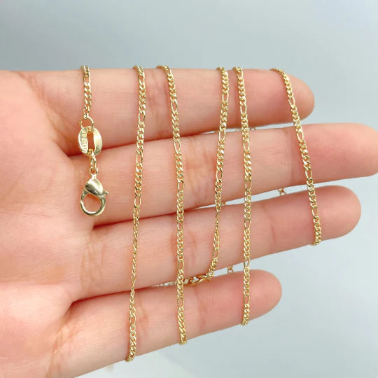Chain Figaro Link 20" 1mm 18k Gold Filled. Bundle and Save. FREE SHIPPING on orders of $100 and over. Sam's Jewelry World USA.
