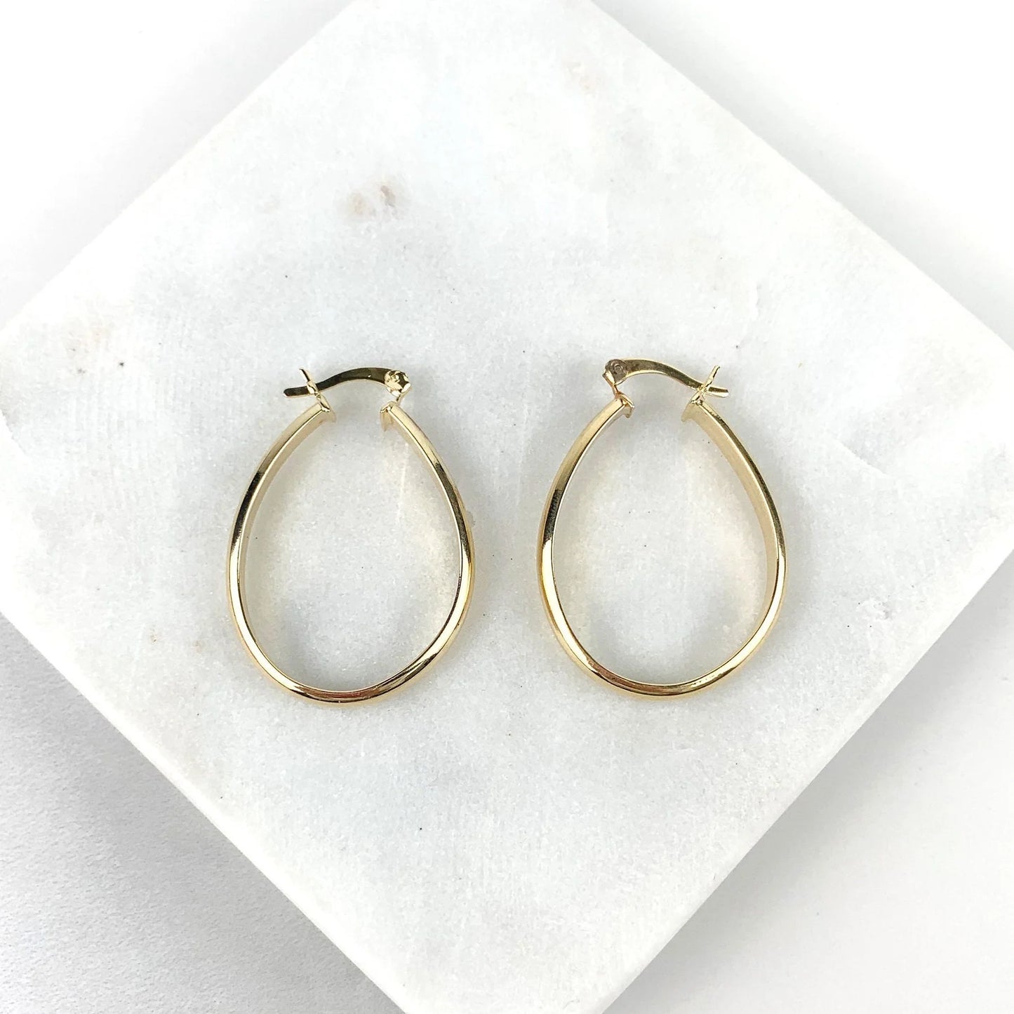 Earrings Oval Hoop 18k Gold Filled