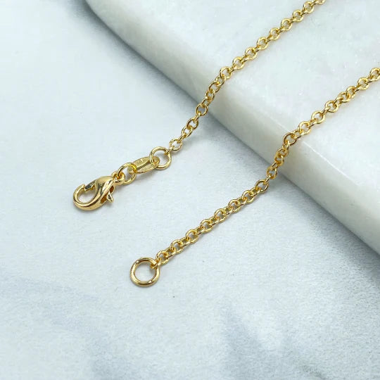 Necklace Rolo Chain Beaded with Enamel Red or Blue & Hearts Charms 18k Gold Filled. Bundle and Save. FREE SHIPPING on orders of $100 and over. Sam's Jewelry World USA.