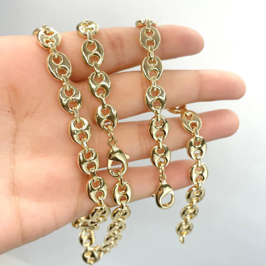 Chain or Bracelet 8mm Puffy Mariner Link 18k Gold Filled. Bundle and Save. FREE SHIPPING on orders of $100 and over. Sam's Jewelry World USA.
