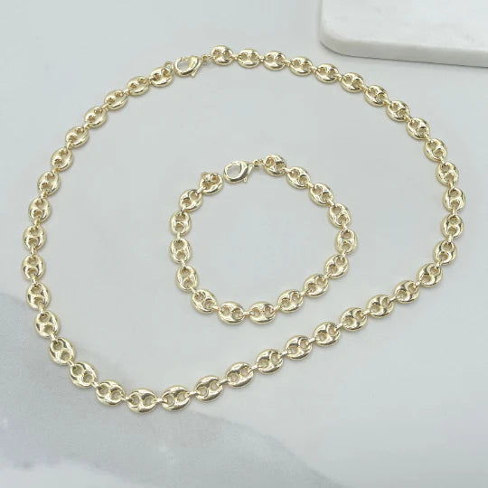 Chain or Bracelet 8mm Puffy Mariner Link 18k Gold Filled. Bundle and Save. FREE SHIPPING on orders of $100 and over. Sam's Jewelry World USA.