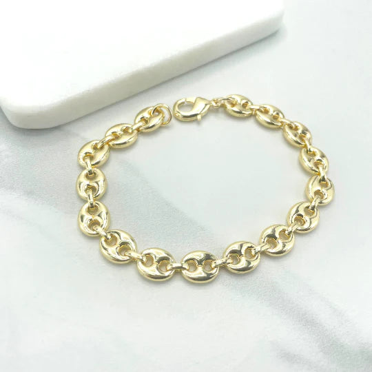 Chain or Bracelet 8mm Puffy Mariner Link 18k Gold Filled. Bundle and Save. FREE SHIPPING on orders of $100 and over. Sam's Jewelry World USA.