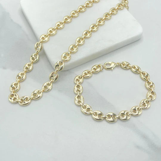 Chain or Bracelet 8mm Puffy Mariner Link 18k Gold Filled. Bundle and Save. FREE SHIPPING on orders of $100 and over. Sam's Jewelry World USA.