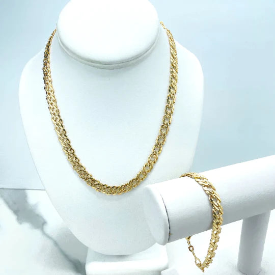 Chain or Bracelet Double Layered Cuban Link with Diamond Cut 8mm 18k Gold Filled. Bundle and Save. FREE SHIPPING on orders of $100 and over. Sam's Jewelry World USA.