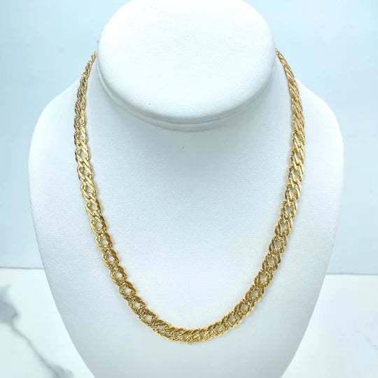 Chain or Bracelet Double Layered Cuban Link with Diamond Cut 8mm 18k Gold Filled. Bundle and Save. FREE SHIPPING on orders of $100 and over. Sam's Jewelry World USA.
