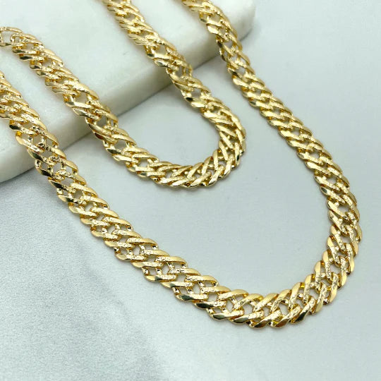 Chain or Bracelet Double Layered Cuban Link with Diamond Cut 8mm 18k Gold Filled. Bundle and Save. FREE SHIPPING on orders of $100 and over. Sam's Jewelry World USA.