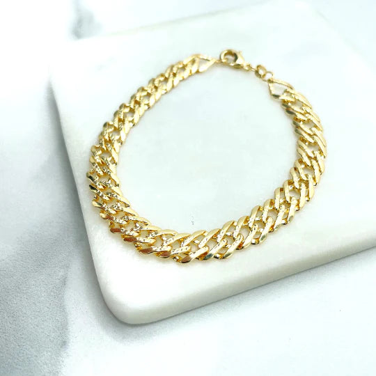 Chain or Bracelet Double Layered Cuban Link with Diamond Cut 8mm 18k Gold Filled. Bundle and Save. FREE SHIPPING on orders of $100 and over. Sam's Jewelry World USA.