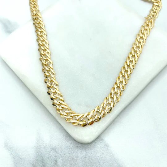 Chain or Bracelet Double Layered Cuban Link with Diamond Cut 8mm 18k Gold Filled. Bundle and Save. FREE SHIPPING on orders of $100 and over. Sam's Jewelry World USA.