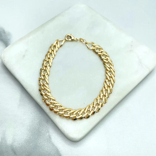 Chain or Bracelet Double Layered Cuban Link with Diamond Cut 8mm 18k Gold Filled. Bundle and Save. FREE SHIPPING on orders of $100 and over. Sam's Jewelry World USA.