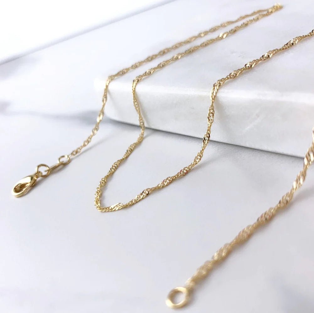 Chain Singapore Link 1mm 18k Gold Filled