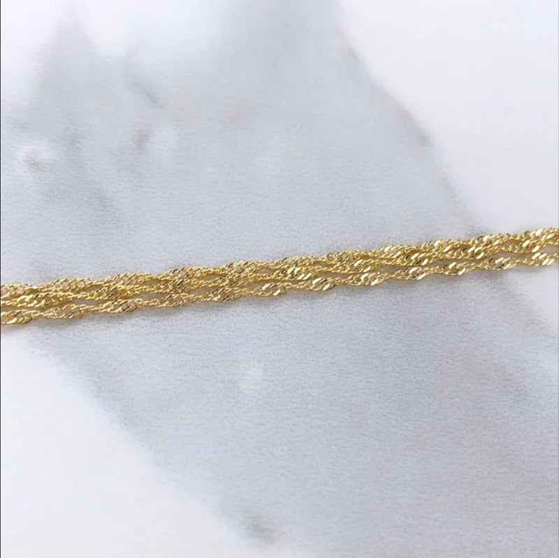 Chain Singapore Link 1mm 18k Gold Filled