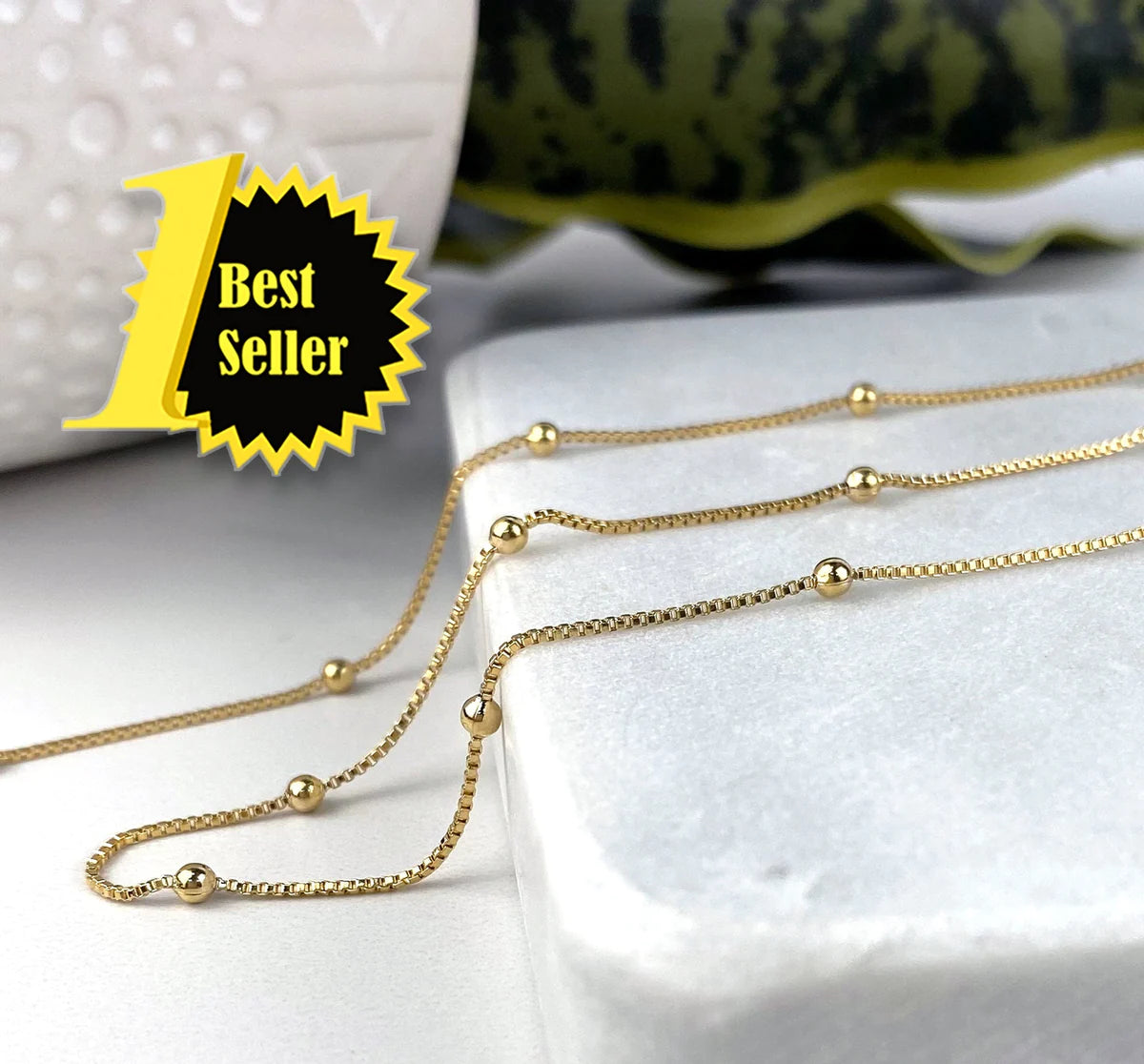 Chain Satellite Link 1mm 16" or 20" - 18k Gold Filled
