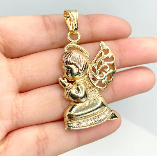 Pendant Two Tone Rose Gold Yellow Gold Angel Praying 18k Gold Filled. Bundle and Save. FREE SHIPPING on orders of $100 and over.  Sam's Jewelry World USA.