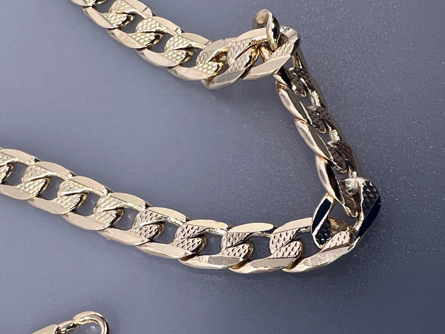 Cuban Link Chain or Bracelet with Diamond Cut 18K Gold Filled