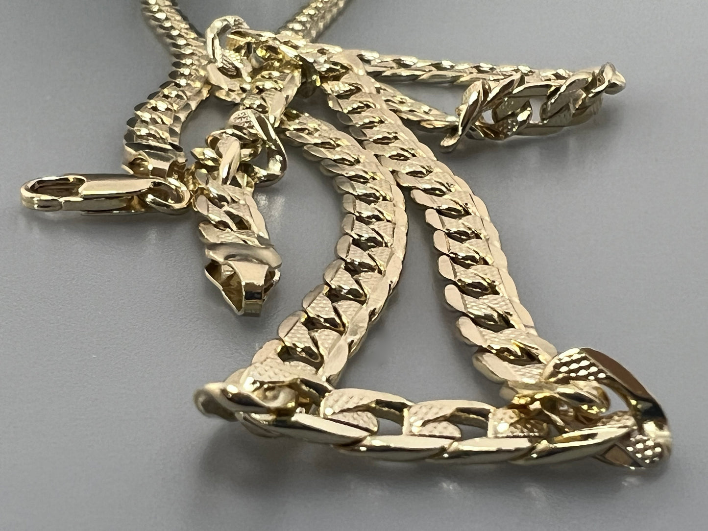 Cuban Link Chain or Bracelet with Diamond Cut 18K Gold Filled