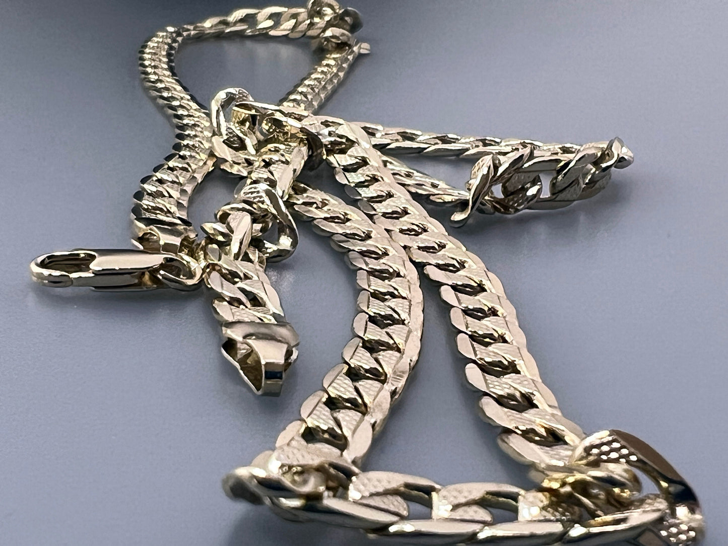 Cuban Link Chain or Bracelet with Diamond Cut 18K Gold Filled