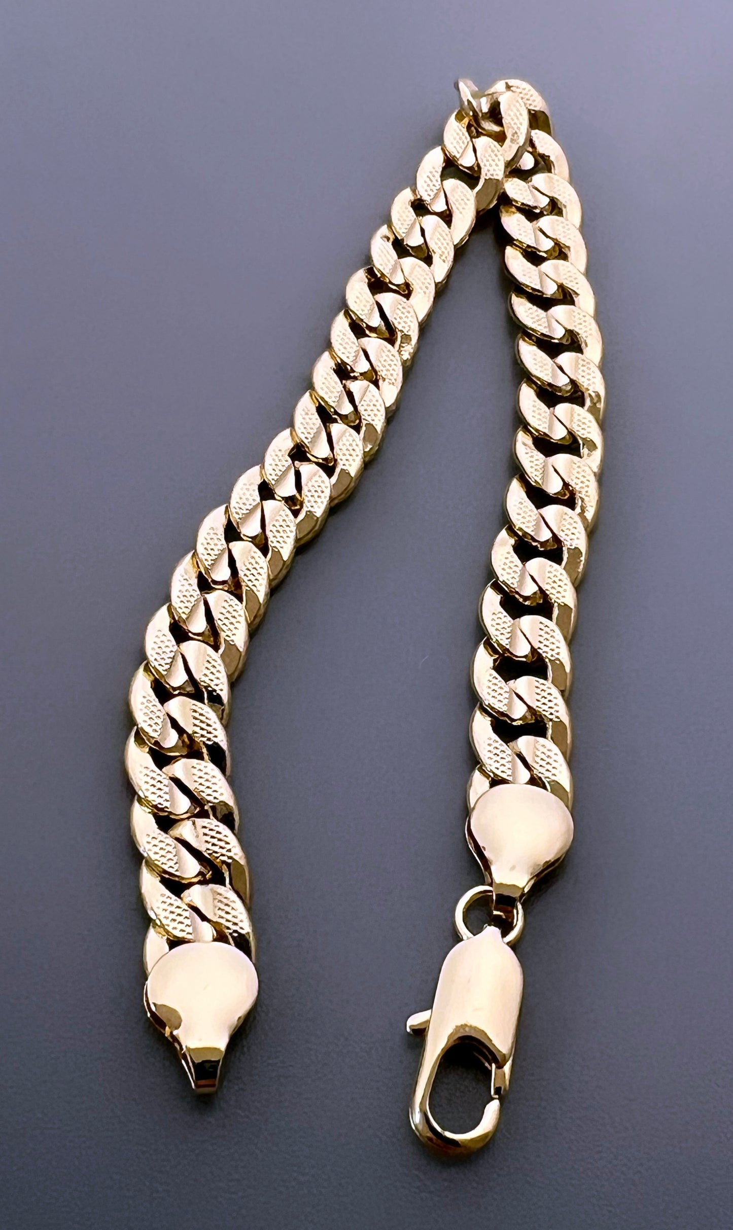 Cuban Link Chain or Bracelet with Diamond Cut 18K Gold Filled