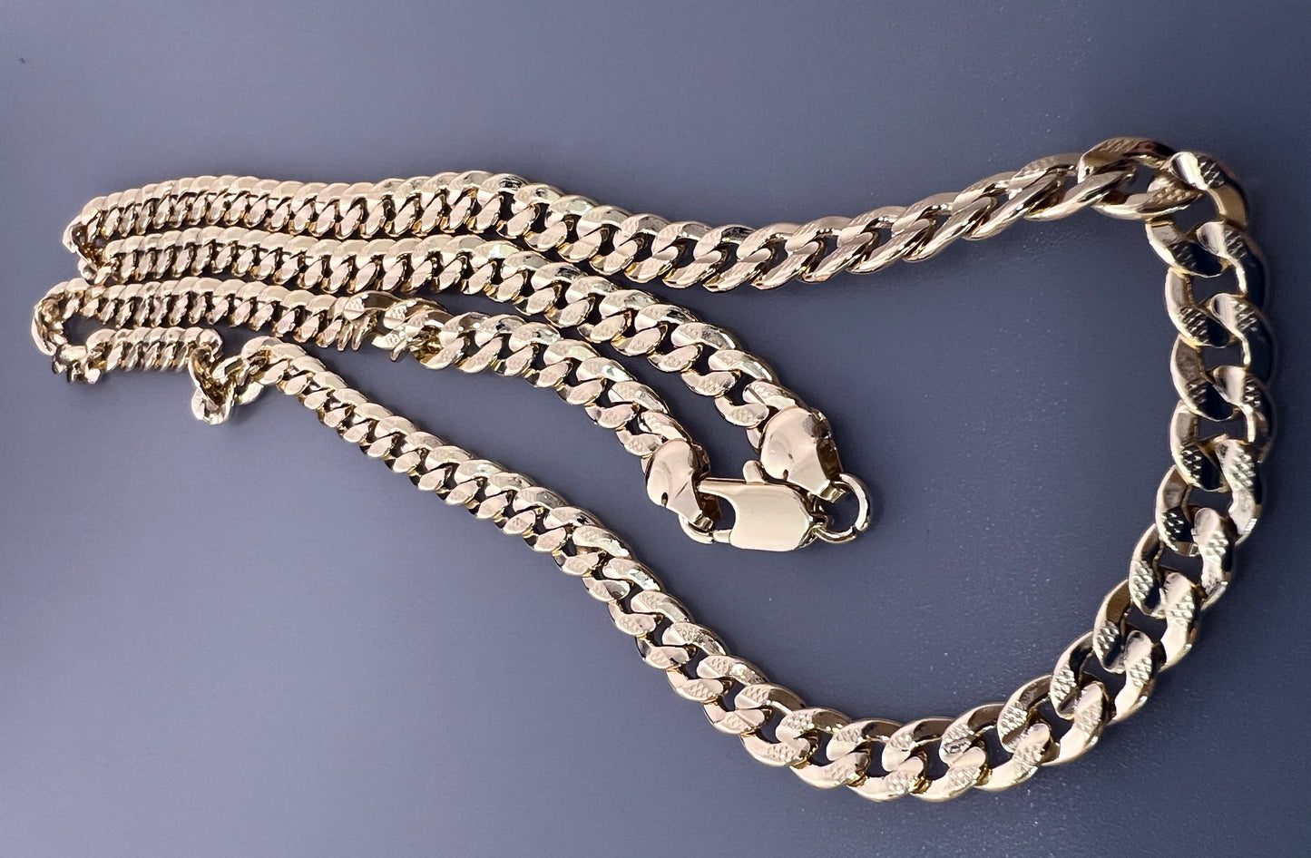 Cuban Link Chain or Bracelet with Diamond Cut 18K Gold Filled