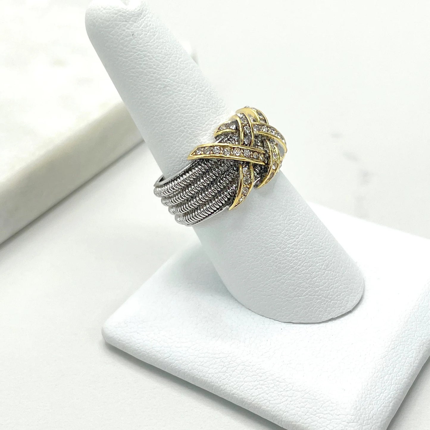 Ring Silver Plated with Gold Plated & Micro CZ
